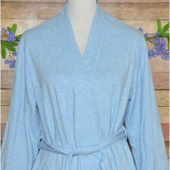 Charter Club Intimates Ladies Blue Soft French Terry Robe Size L Pockets Belt - Picture 2 of 10
